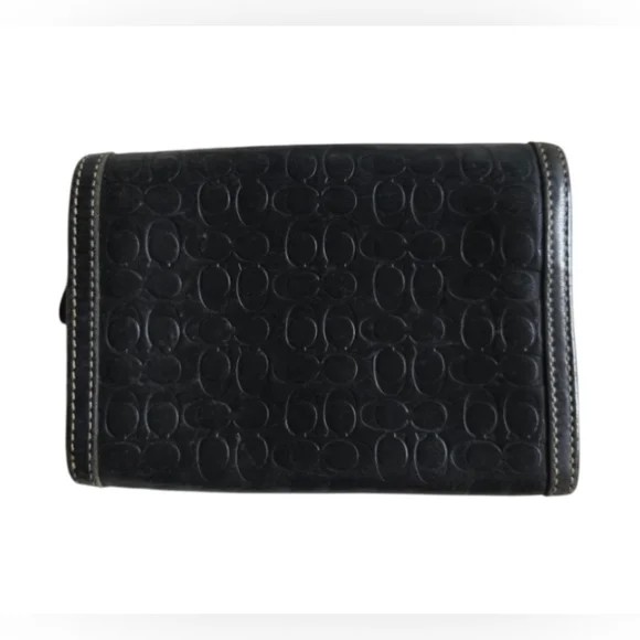 Coach Black Embossed Leather Wallet - Picture 2 of 11